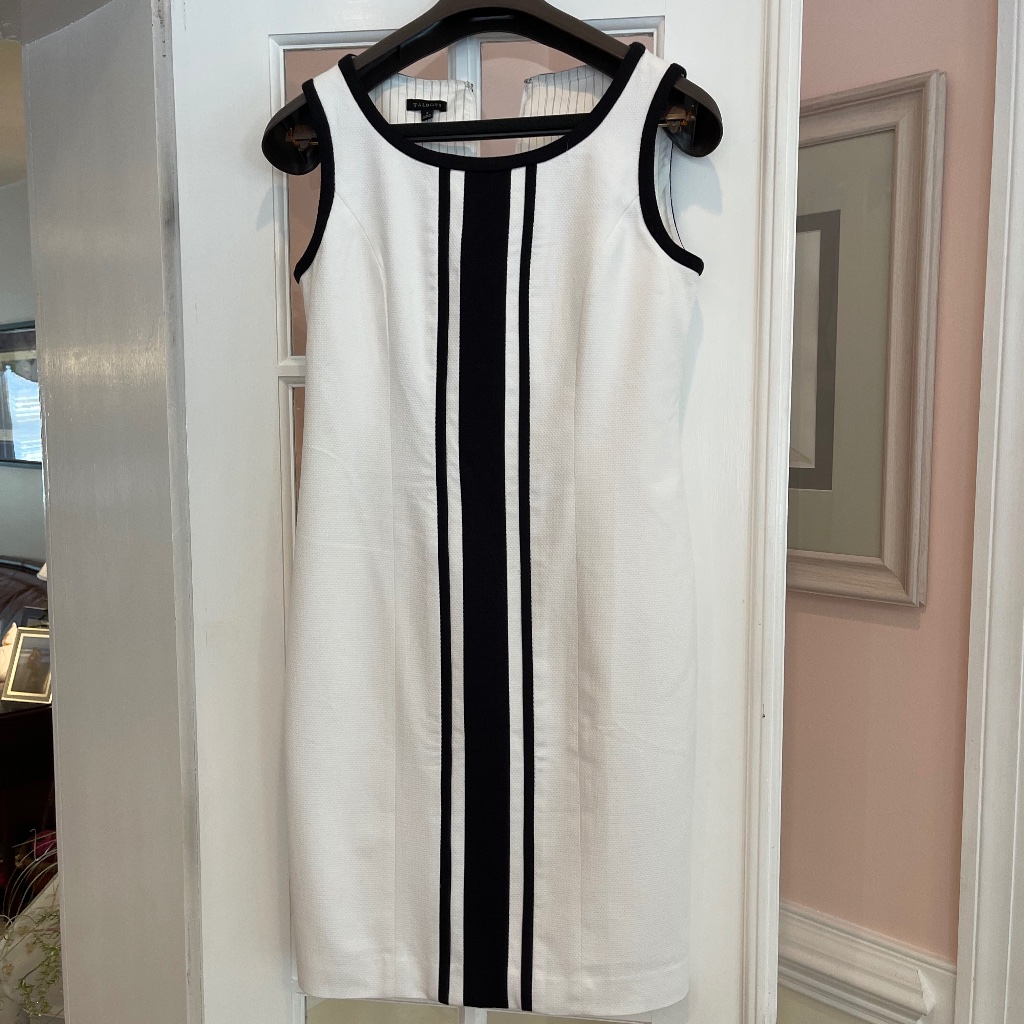 Talbots Size 2 Black And White Sleeveless Dress Nwt